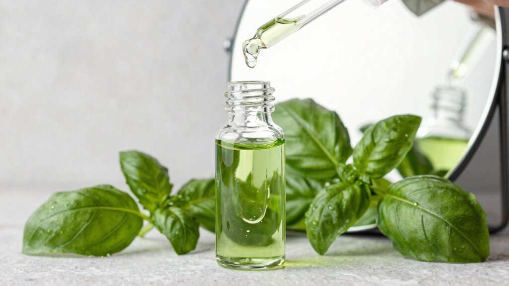 basil oil improves skin and scalp