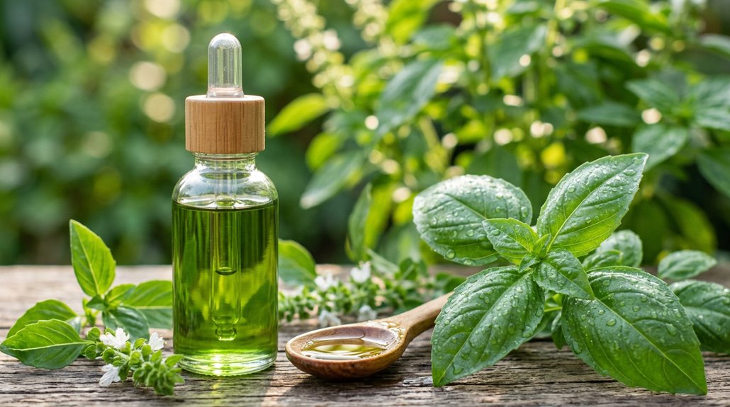 basil oil skincare and haircare