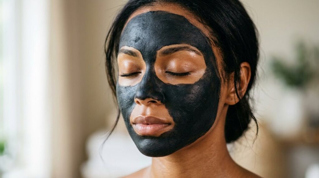 black clay mask for balanced skin