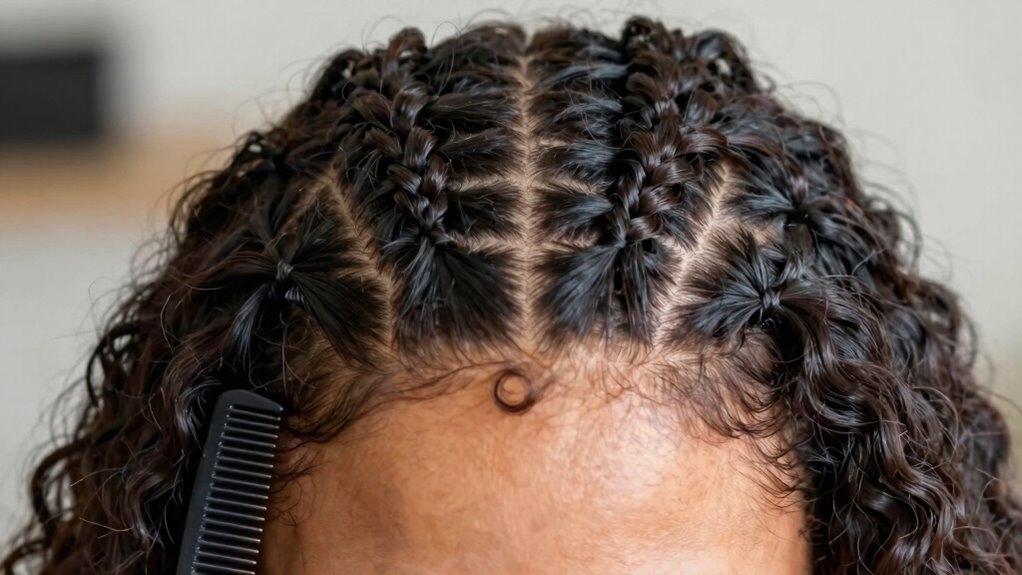 clean straight hair parting technique
