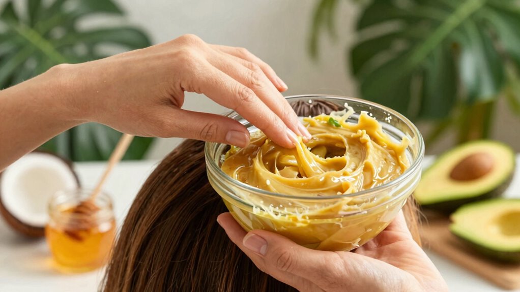 custom avocado based hair mask for moisture