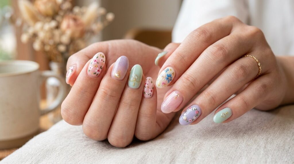 cute korean nail ideas