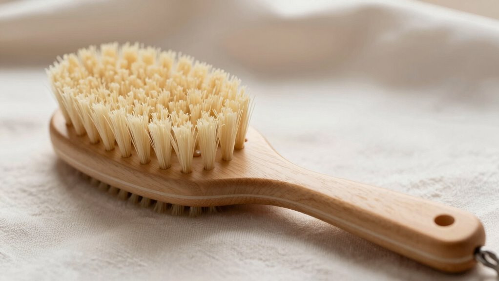 dry body brush features size handle bristles