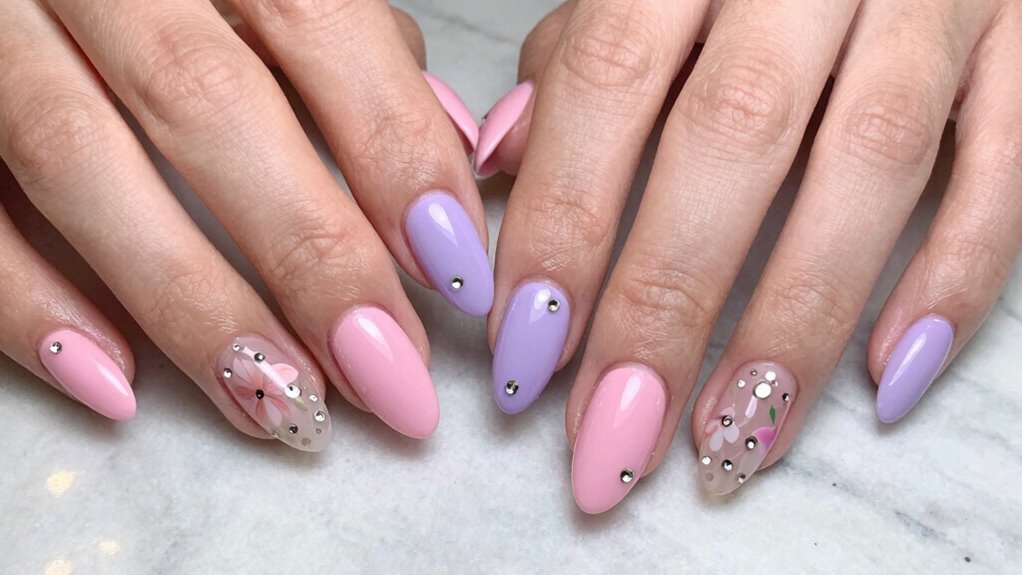 glass jelly nails with candy pink glow