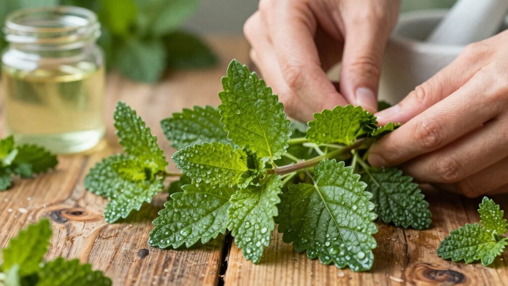 harvest lemon balm infuse oil