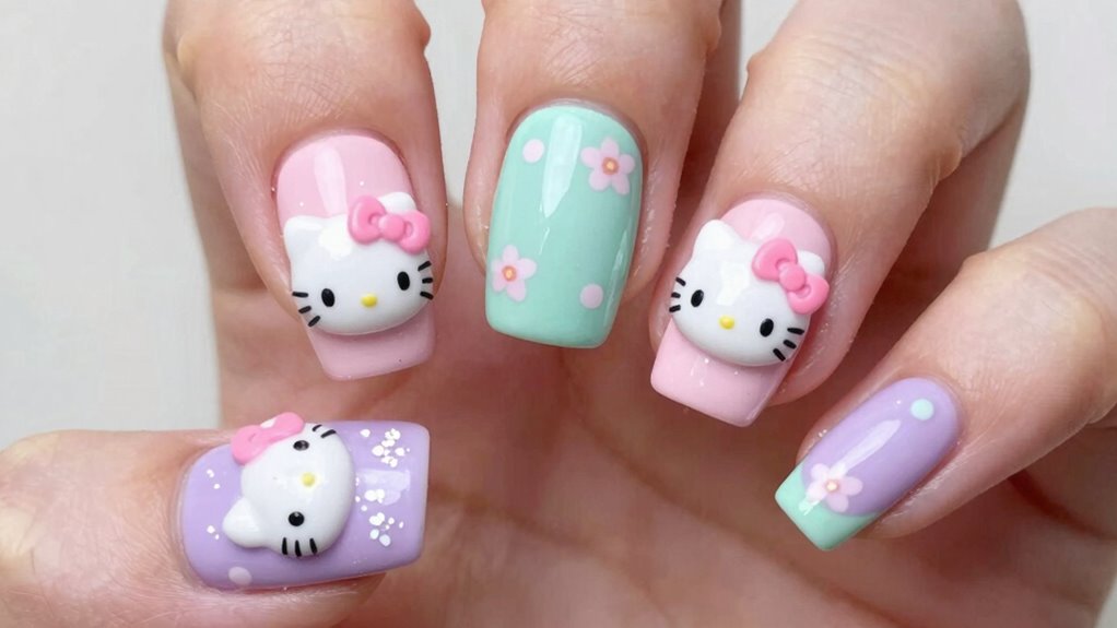hello kitty on nails playful charm