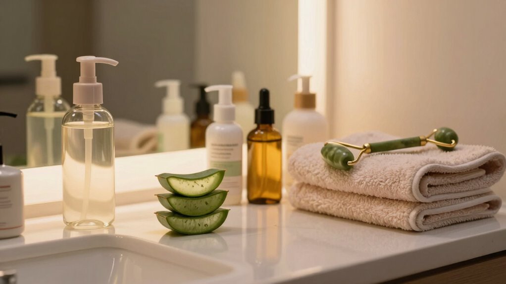 hydration sleep gentle exfoliation stress routine