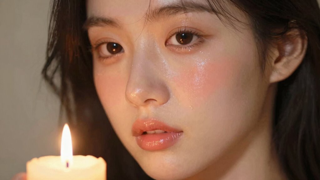 luminous candlelit cheek glow