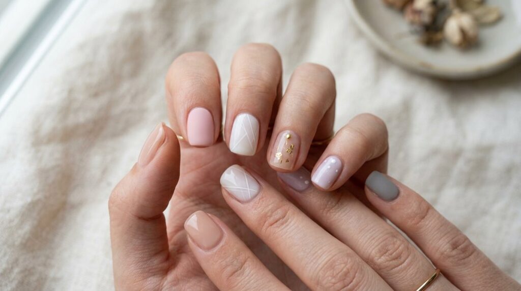minimal trendy korean nail designs