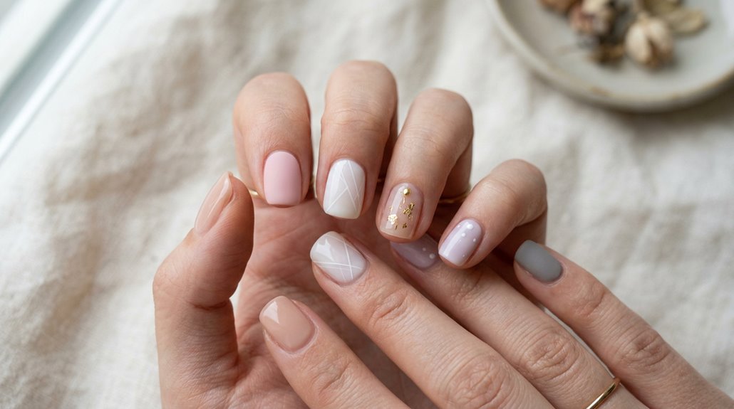 minimal trendy korean nail designs
