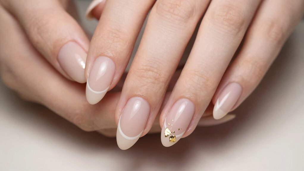 minimalist almond nail embellishments