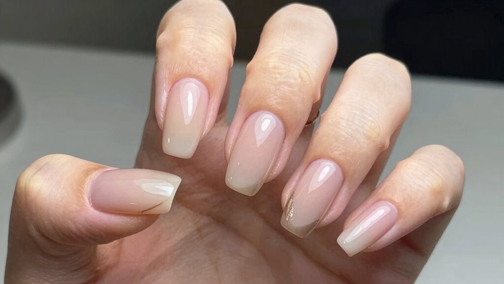 minimalist nails with soft sheers