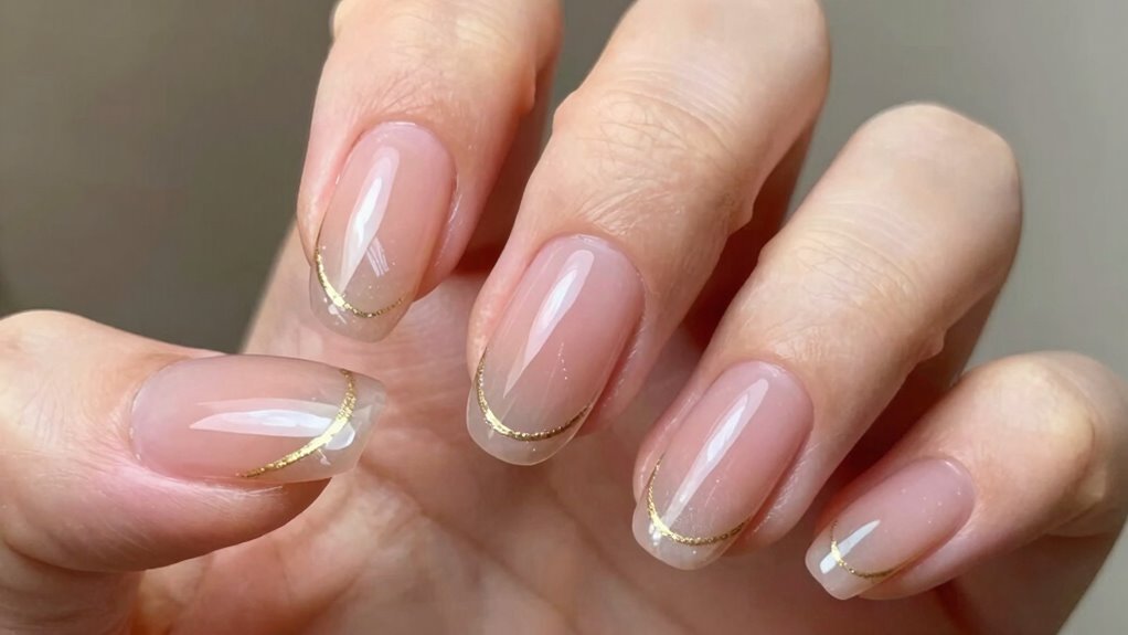 natural almond nails modest length tapered oval