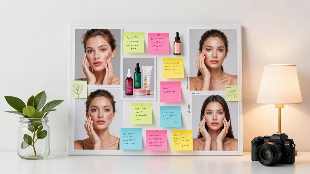 regularly update skincare progress board