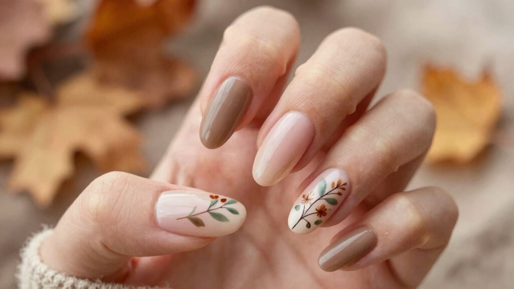 seasonal chic for almond nails