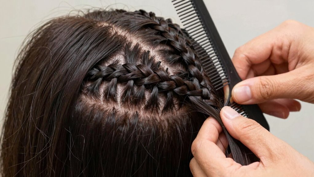 section hair cross middle add hair