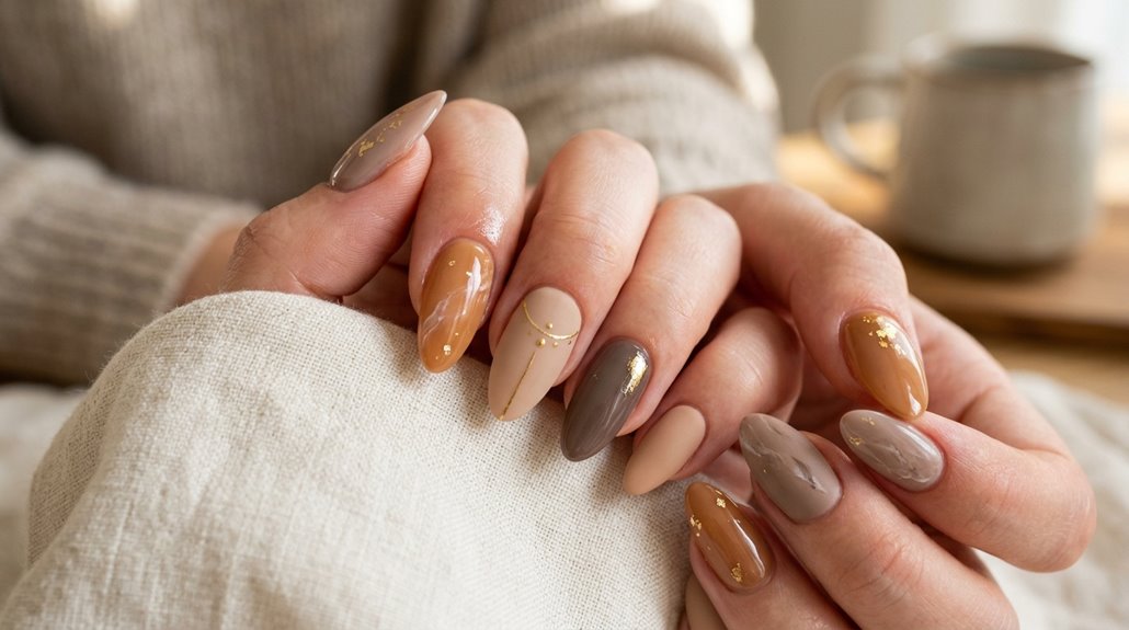 seven natural almond nails seasonally