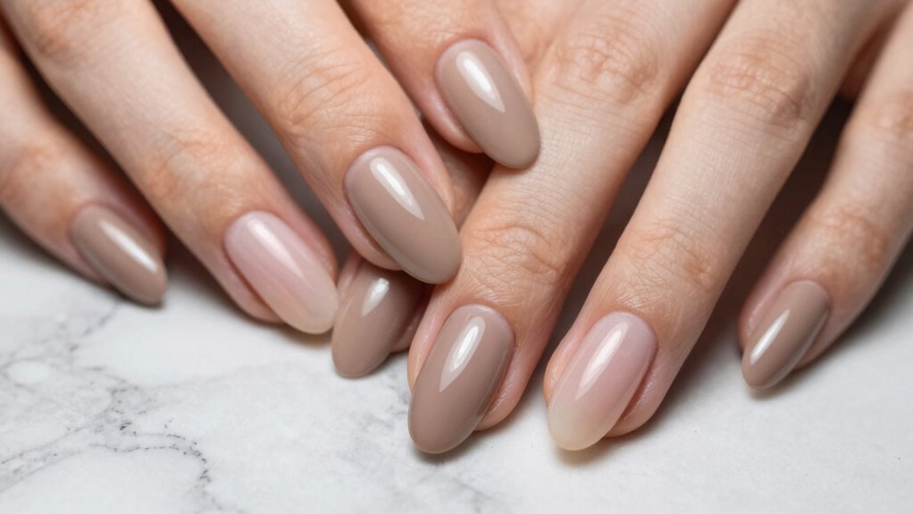 subtle sheer nail colors with gloss