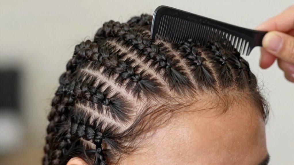 three evenly sized sections tensioned braid