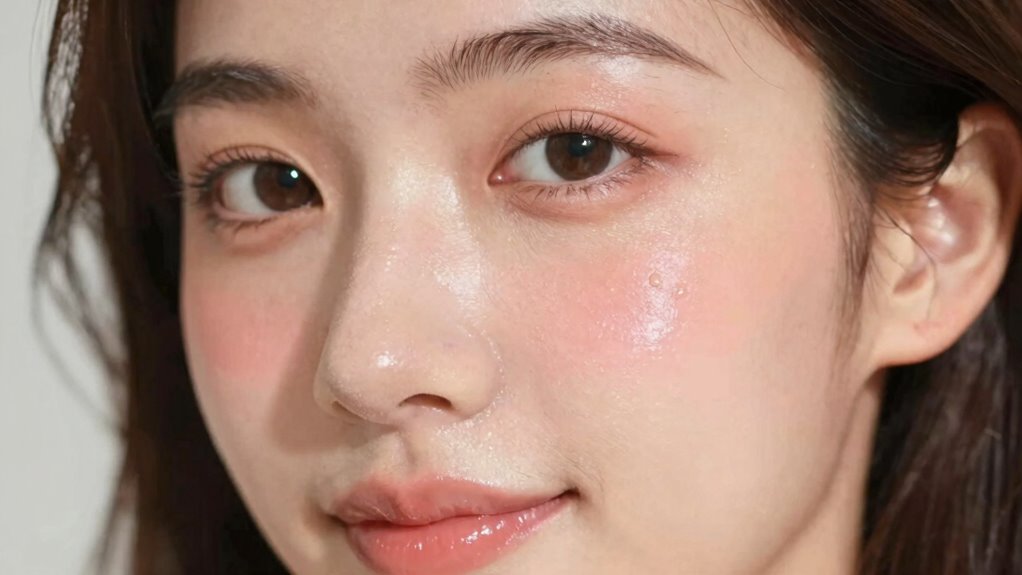 flushed cheeks dewy korean glow
