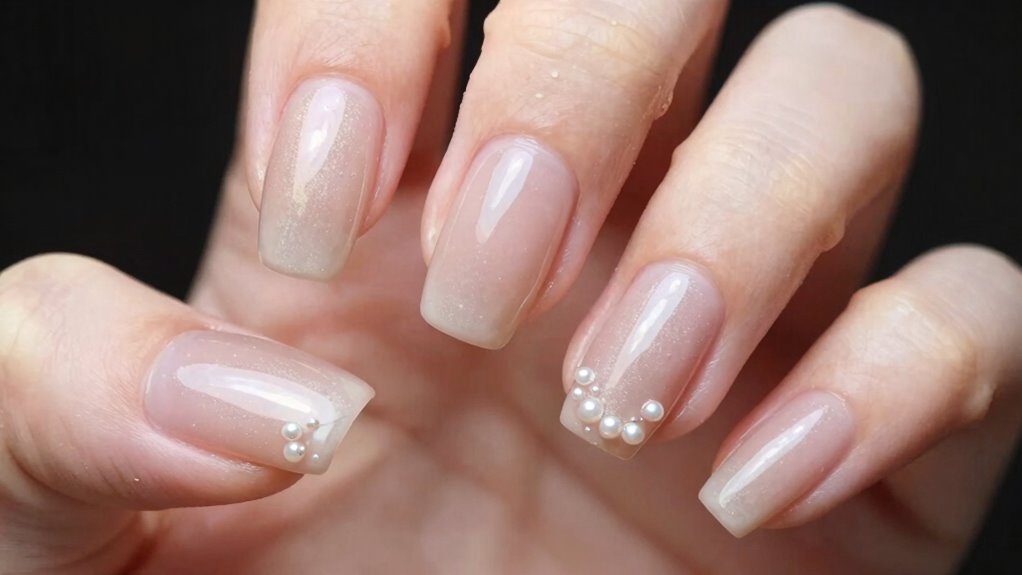 pearls and decals elevate minimal nails