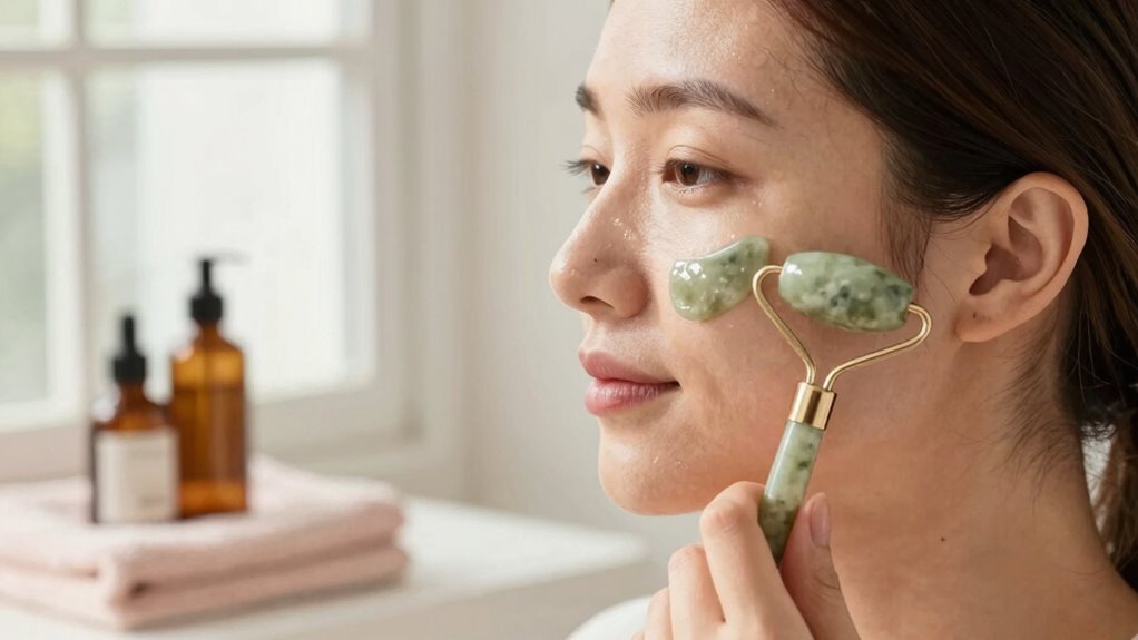 prep skin apply serum roll upward
