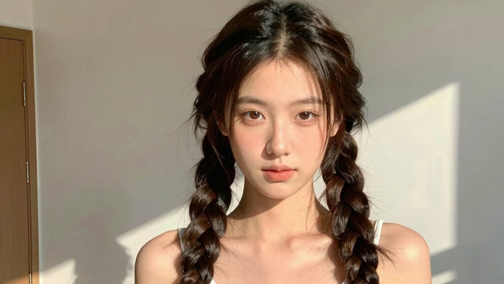 quick stylish jumbo braided pigtails