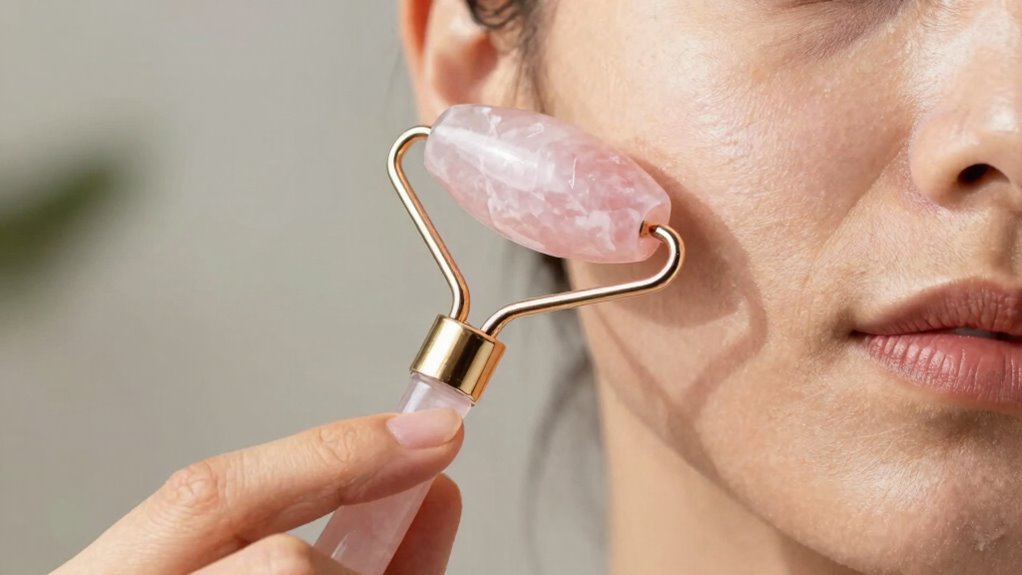rose quartz face roller routine steps