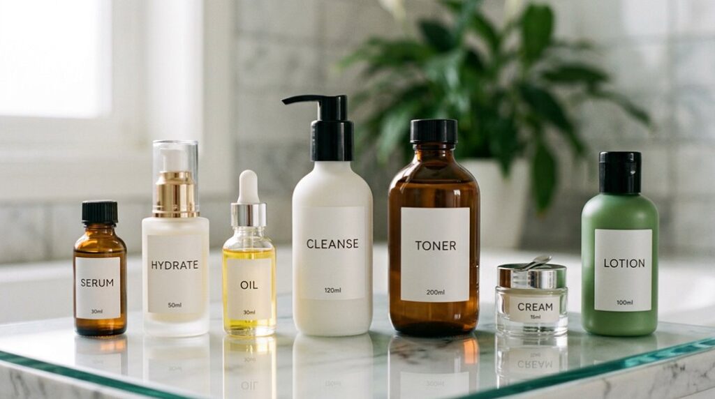 skincare bottle size material dispensing