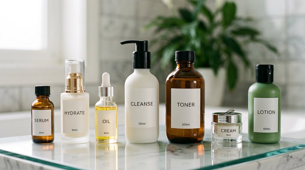 skincare bottle size material dispensing